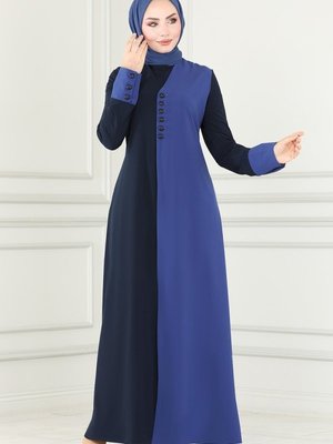 Laci & İndigo Çift Renkli Krep Elbise