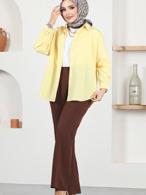 Kahve İspanyol Paça Dabıl Pantolon Kahve İspanyol Paça Dabıl Pantolon