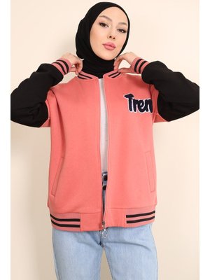 Gül Kurusu Üç İplik Şardonlu Ceket