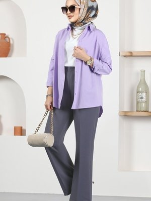 Antrasit İspanyol Paça Dabıl Pantolon Antrasit İspanyol Paça Dabıl Pantolon