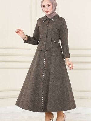 Vizyon İnci Detaylı Etekli Takım Vizyon İnci Detaylı Etekli Takım