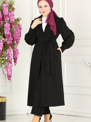 Siyah Broş Detaylı Dabıl Takım