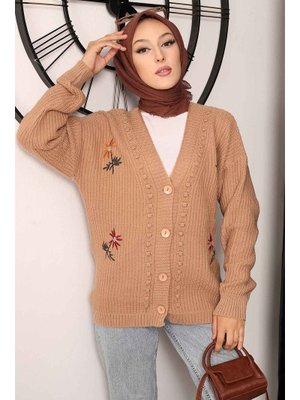 Bisküvi Nakış İşlemeli Hırka