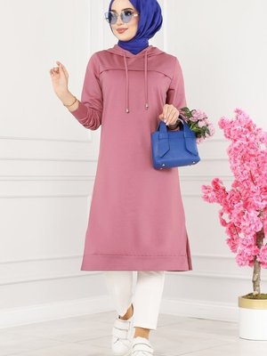 Gül Kurusu Pat Detaylı Spor Tunik Gül Kurusu Pat Detaylı Spor Tunik