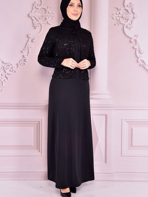 Bolerolu Elbise Siyah Bolerolu Elbise Siyah