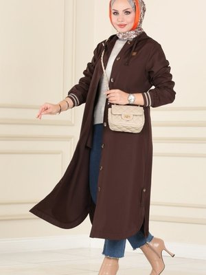 Acı Kahve Ribanalı Bondit Trençkot Acı Kahve Ribanalı Bondit Trençkot