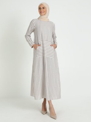 Vizon Kanguru Cepli Elbise