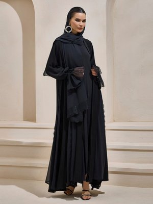 Siyah Sara Abaya Set