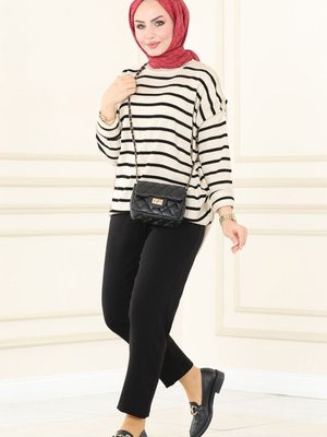 Siyah Beli Lastikli Havuç Pantolon Siyah Beli Lastikli Havuç Pantolon