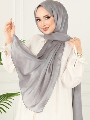 Gri Janjan Abiye Elbise Şal Serisi Gri Janjan Abiye Elbise Şal Serisi