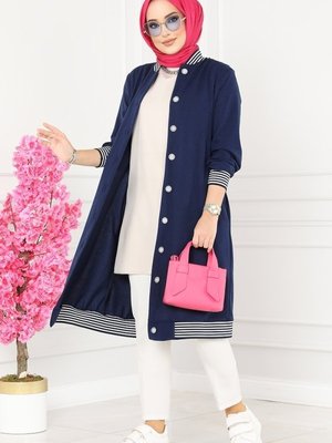 Lacivert Ribanalı Spor Kap Lacivert Ribanalı Spor Kap