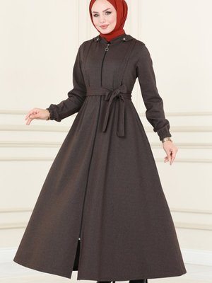 Kahve Kemerli Kışlık Ferace Kahve Kemerli Kışlık Ferace