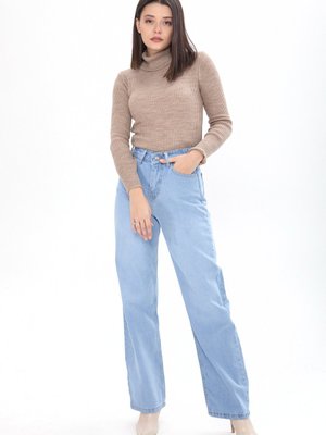 Buz Mavı Wide Leg Yüksek Bel Kot Pantolon Buz Mavı Wide Leg Yüksek Bel Kot Pantolon