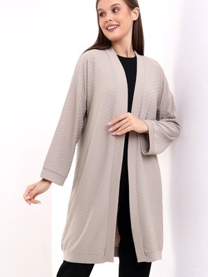 Vizon Düşük Kol Esnek Penye Kimono & Hırka Vizon Düşük Kol Esnek Penye Kimono & Hırka