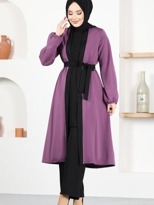 Koyu Lila & Siyah Kemerli İkili Takım Koyu Lila & Siyah Kemerli İkili Takım
