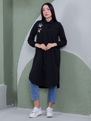 Siyah Taşlı Tunik
