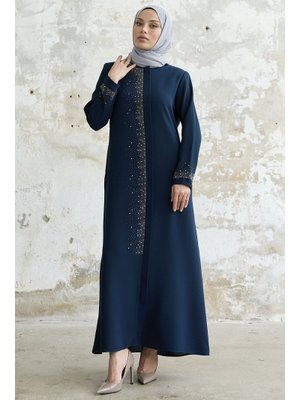 İndigo Sağ Kısmı Taş İşlemeli Ferace İndigo Sağ Kısmı Taş İşlemeli Ferace