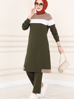 Vizyon & Haki Renk Şeritli İkili Takım Vizyon & Haki Renk Şeritli İkili Takım