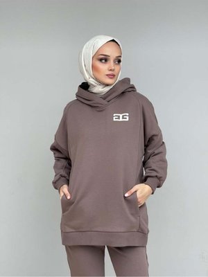 Kapüşonlu Kesik Detaylı Sweatshirt Kapüşonlu Kesik Detaylı Sweatshirt