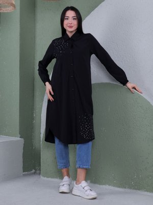 Siyah Taşlı Tunik