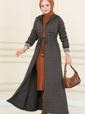 Kahve Bolero Görünümlü Kışlık Ferace Kahve Bolero Görünümlü Kışlık Ferace