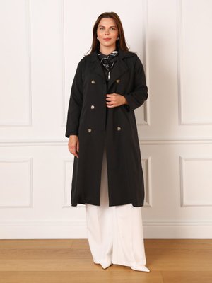 Siyah Büyük Beden Trençkot
