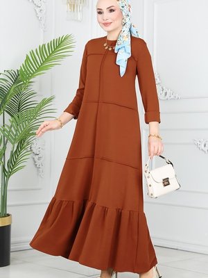 Taba Dikiş Detaylı Elbise