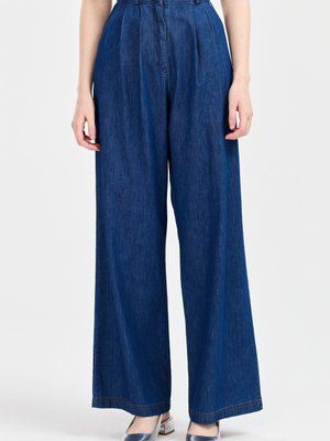 Denim Palazzo Pantolon İndigo