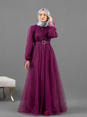 Peri Model Abiye Elbise Mürdüm Peri Model Abiye Elbise Mürdüm