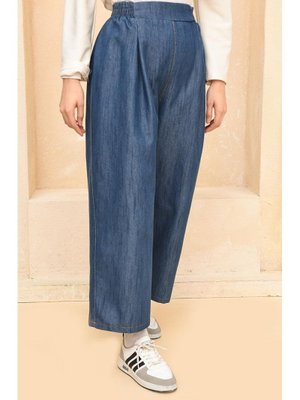 Lacivert Bol Paça Kot Pantolon