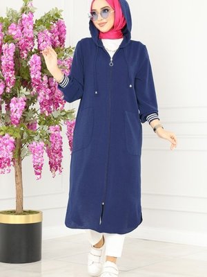 Lacivert Ribana Detaylı Mevsimlik Kap Lacivert Ribana Detaylı Mevsimlik Kap