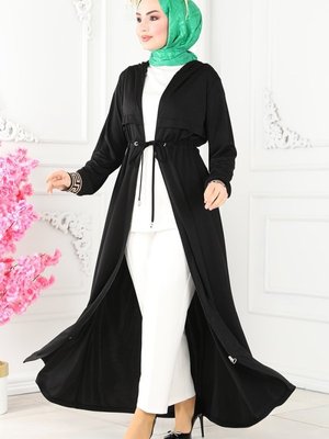 Siyah & Vizyon Ribana Detaylı Spor Ferace