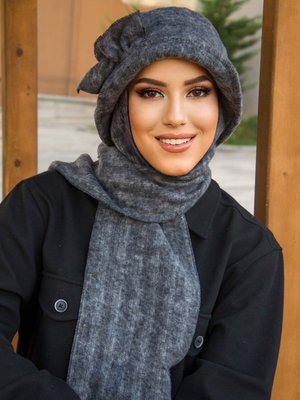 Füme Aksesuarlı Vintage Şapka