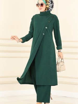 Zümrüt Düğme Detaylı Kışlık Takım Zümrüt Düğme Detaylı Kışlık Takım