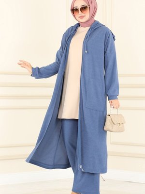 İndigo Cep Detaylı Kışlık Takım İndigo Cep Detaylı Kışlık Takım