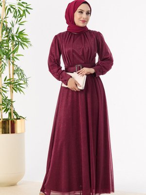 Bordo Abiye Elbise Bordo Abiye Elbise