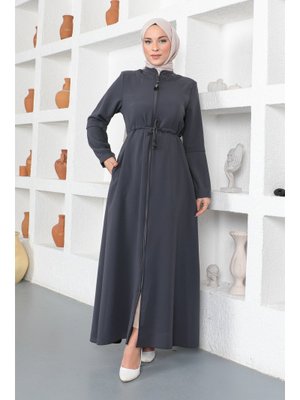 Antrasit Beli Bağlamalı Ferace Antrasit Beli Bağlamalı Ferace