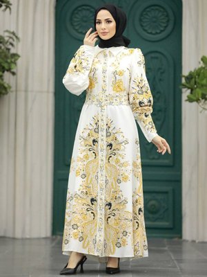 Sarı Atlas Kumaş Elbise Sarı Atlas Kumaş Elbise