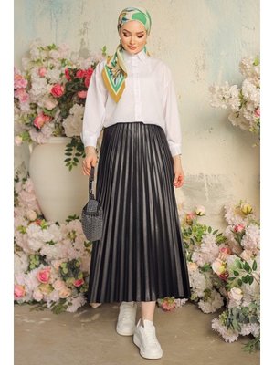 Siyah Laris Piliseli Etek Siyah Laris Piliseli Etek