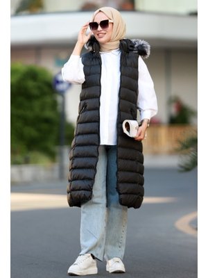 Siyah Leroy Çift Cepli Şişme Yelek