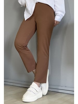Taba Dar Paça Düz Pantolon Taba Dar Paça Düz Pantolon