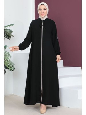 Siyah Kolları Düğmeli Ferace Siyah Kolları Düğmeli Ferace