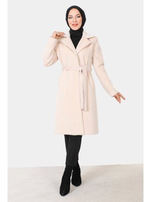 Ekru Beli Kuşaklı Fox Kaban Ekru Beli Kuşaklı Fox Kaban