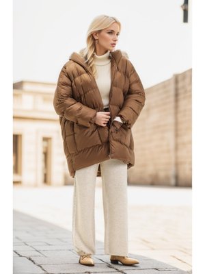 Taba Reglan Kol Kapüşonlu Şişme Mont