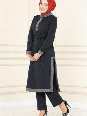 Antrasit & Gri Yarım Düğmeli Kışlık Takım Antrasit & Gri Yarım Düğmeli Kışlık Takım