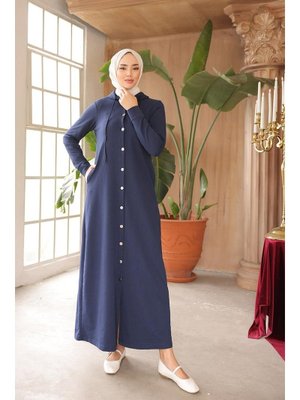 Önden Düğmeli Tesettür Kap Laci