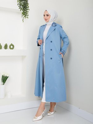 Yazlık Trençkot Çift Düğme Pamuklu Kruvaze Yazlık Trençkot Çift Düğme Pamuklu Kruvaze