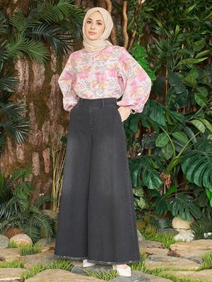 Denim Pantolon Etek Füme