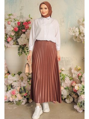 Kahve Laris Piliseli Etek