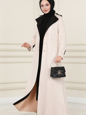 Taş Apolet Detaylı Süet Ferace Taş Apolet Detaylı Süet Ferace